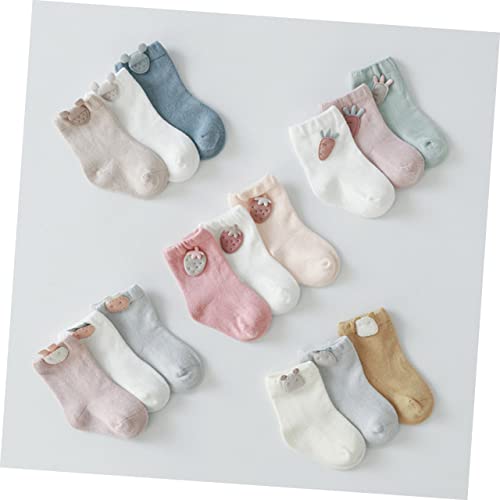 TENDYCOCO Baby Boy/Girl Cotton Socks Cartoon Design Breathable and Comfortable Socks for Boys and Girls 3 S 6-124