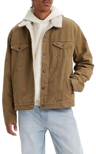 Levi's Veste de camionneur type 3 Sherpa pour homme, Toile Cougar délavée, S
