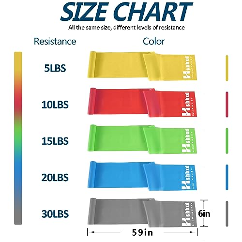 Resistance Bands Set for Exercise, Physical Therapy, and Stretching - Ideal for Rehab, Yoga, Pilates, and Home Workouts