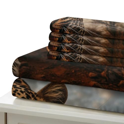 Housse de couette fermeture éclair léopard pour parure de lit facile à changer