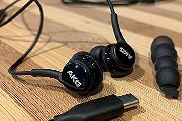 SAMSUNG AKG Earbuds Original USB Type C in-Ear Earbud Headphones with Remote & Mic for Galaxy A53 5G, S22, S21 FE, S20 Ultra, Note 10, Note 10+, S10 Plus - Braided - includes Velvet Pouch - Black