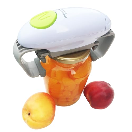 Sinmajor Electric Jar Opener, Jar opener, Automatic Jar Opener, Automatic Jar Opener for seniors with arthritis, fits almost all lid sizes, Not applicable to plastic jars(white)