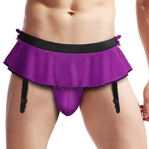 Sissy Pouch Panties for Men G-String Lingerie Skirt Men Thongs Underwear Briefs with Garters Belt Bikini Lingerie3