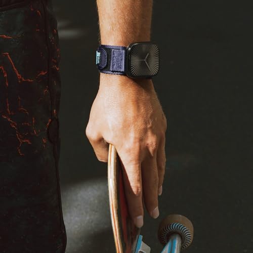 Nereides Compatible with Apple Watch Series 11 Band Series 10/9/8/7/6/5/4/SE/SE2/SE3/Ultra 3/2/1, Nylon Sports Strap with Woven Design for 49mm/46mm/45mm/44mm(L, Blue) by Nereides - Image 3