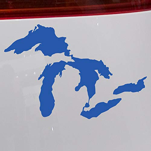Image of Great Lakes Sticker Michigan Car Decal Premium Heavy-Duty Waterproof Vinyl for Bumpers, Windows, Laptops, Water Bottles or Coolers (Blue, 4.75 inch Wide)