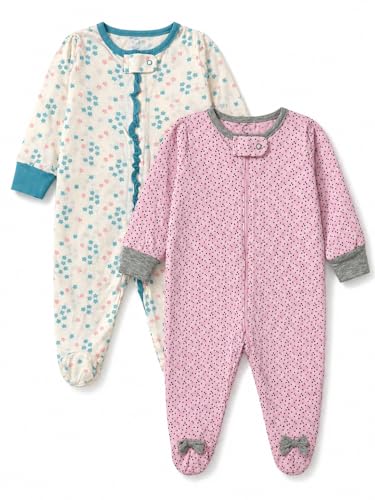 Image of TuddyBuddy Baby Girl's Cotton Printed Full Sleeves Sleepsuit /Footed Rompers for Baby Girl