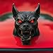 Demon Dog Car Hood Ornament, 3D Car Demon Dog Ornament, Snarling Demon Dogs Head Hood Ornaments Sculpture,3D Automotive Emblems for All Types of Cars