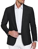COOFANDY Mens Business Casual Blazer Jacket Regular Fit Executive One Button Suit Coats Black