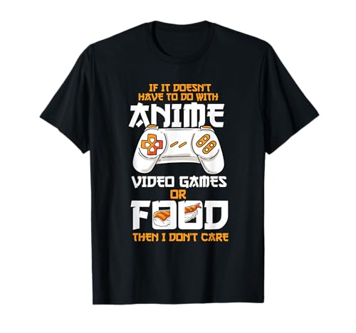 Cute Manga & Anime Merch for Anime Girls & Boys Unisex Anime Video Games Food Sushi Gaming Merch Otaku Gift Anime T-Shirt Black S Short Sleeve Classic Fit Crew Neck Round Cut Cuff T Shirt