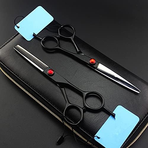Hair Cutting Scissors, Professional japan 440c 6 inch black cut cutting barber haircut thinning shears hairdressing scissors BY