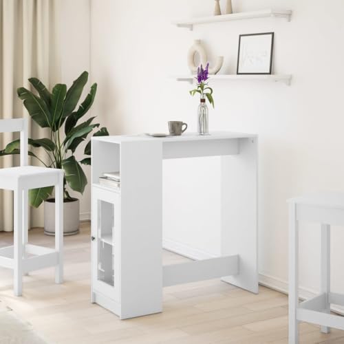 Table de bar avec étagère à 3 compartiments de rangement pour manger stable - 3