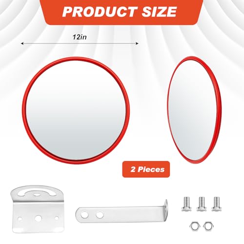 Saysurey Pacote com 2 espelhos convexos de segurança de canto de garagem com visão clara grande angu