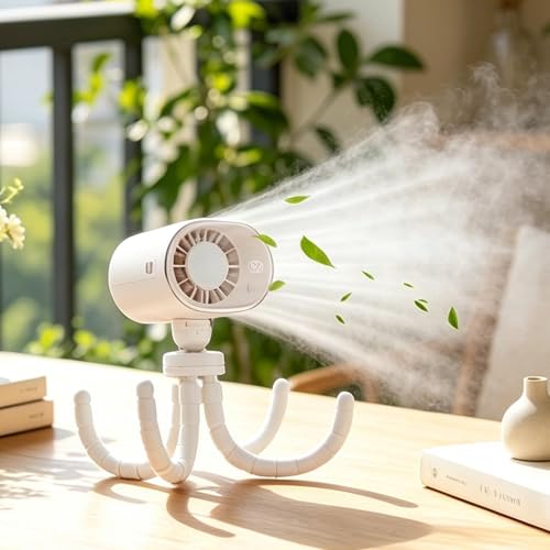 Ventilateur de voiture rechargeable Type-C avec lumière LED