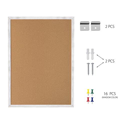 Board2By Cork Board Bulletin Board 24 X 18 Inches, White Wood Framed Corkboard, Office Board For Wall Decorative, Large Wall Mounted Notice Pin Board With 16 Push Pins For School, Home & Office #TOP7