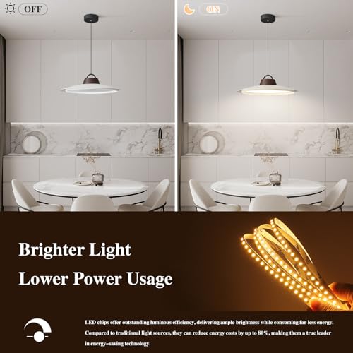 Image of BOKT Led Industrial Pendant Light White Pendant Lights Kitchen Island Modern Hanging Lamps Light Fixture with 15.7 inch White Lampshade for Dining Room Bedroom Bathroom