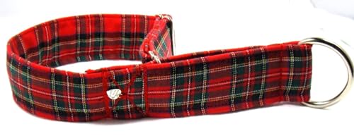 Zugstopphalsband, Martingale, Windhundhalsband 'Schottenkaro' bis 35 cm, 4 cm breit