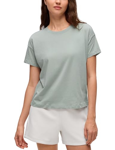 CRZ YOGA Pima Cotton Short Sleeve Workout Tops for Women
