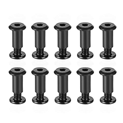 ZAANHA 10sets M6 Hex Socket Screw Post Binding Screws Leather Fastener Carbon Steel 10mm 12mm 16mm 2