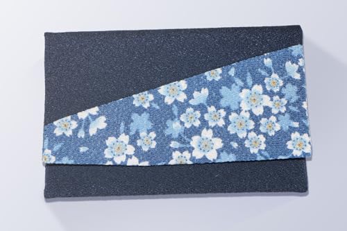 創価学会仏壇 創価学会仏具 数珠入れ ちりめん ツートンカラー 京念珠ケース (小桜/青)