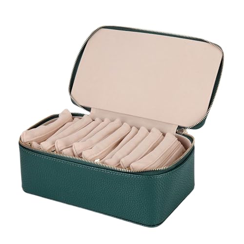Boîte à bijoux de voyage portable à 12 compartiments pour bagues
