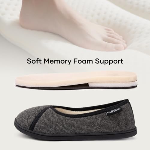 Image of Wishcotton Lightweight Slippers for Women, Comfy House Shoes | Soft, Cozy, Breathable, Foldable Non-Slip Rubber Sole, Memory Foam, Machine Washable, Indoor Outdoor, Gifts for Women Mon