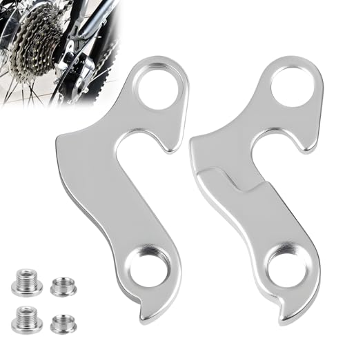 2Pcs Rear Derailleur Hanger Alloy Bike Derailleur Hook Rear Gear Mech Drop Out Adapter Bicycle Tail Hook Screw Fitting for Mountain Road Racing Bikes and Spare Parts