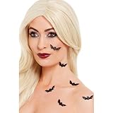 Gruselige Abziehtattoos Fledermaus / Schwarz / Blutsauger-Tattoos zum Aufkleben für Hexen / Perfekt geeignet zu Mottoparty & Halloween