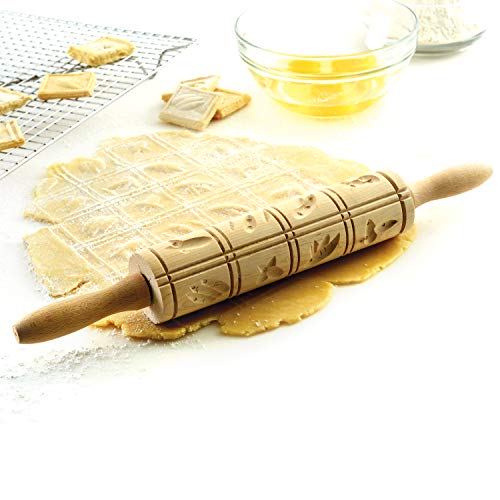 Norpro Springerle Wooden Rolling Pin, 10", Light Brown #TOP1
