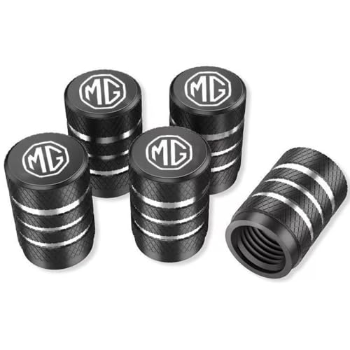WDJRUIRUI 5 Piezas Tapas de Válvulas de Neumático para MG Zs Ev HS GT Mg4 3 5 6 7 Rx5 Rx8,Tapa de válvula de Aluminio Tapones de válvula de Coche Resistentes a la Corrosión