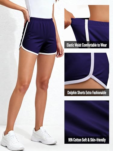 Image of URATOT 2 Pack Yoga Short Pants Summer Running Athletic Shorts Women Dance Gym Workout Elastic Waist Shorts