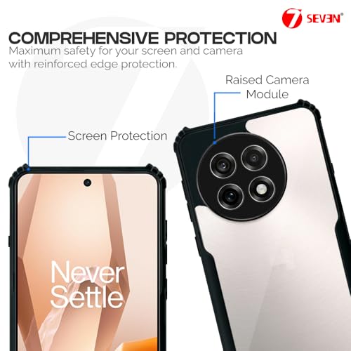 Image of 7SEVEN Compatible with OnePlus 13R 5G Ipacky Back Cover Shock Proof Design with Camera Edges Protection and Crystal Clear Phone Case with Precise Cutouts Matte Black Soft Bumper Cover