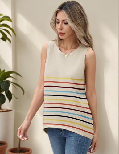 Image of Zeagoo Womens Sleeveless Sweater Vest Crewneck Knit Loose Sweater Tank Tops Lightweight Shirts Blouses 2026