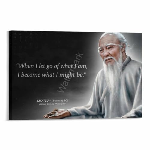 Lao Tzu Motivational Quote Poster Chinese Taoist Art Poster (1) Canvas Painting Wall Art Poster for Bedroom Living Room Decor 12x08inch(30x20cm)