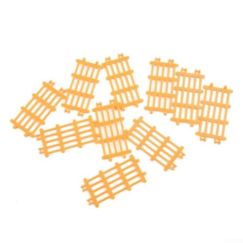 Ensemble de clôture de ferme en plastique PVC avec 5 styles pour modèles de chemin de fer et décoration de paysage miniature à l'échelle HO N (jaune)