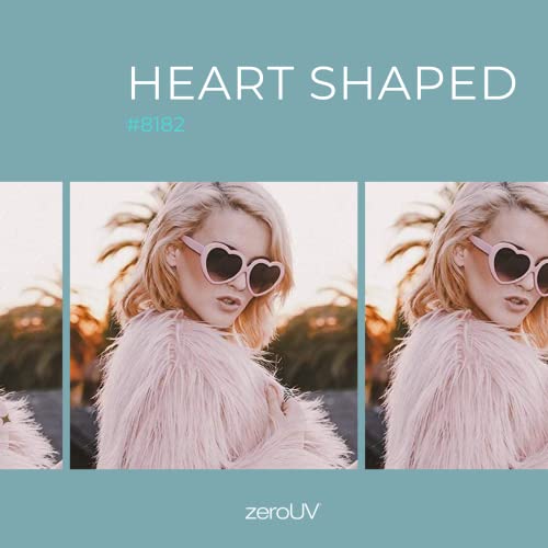Image of zeroUV Oversized Heart Shaped Sunglasses UV400 Cute Trendy Love Fashion Eyewear for Women 52mm