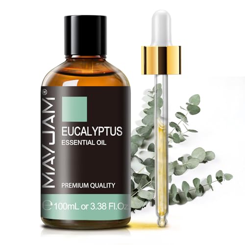 Ätherisches Öle Eukalyptus 100ML, MAYJAM Eukalyptusöl 100% Rein, Ideal für Atemwege Aromatherapie Diffuser Duftöl Massage