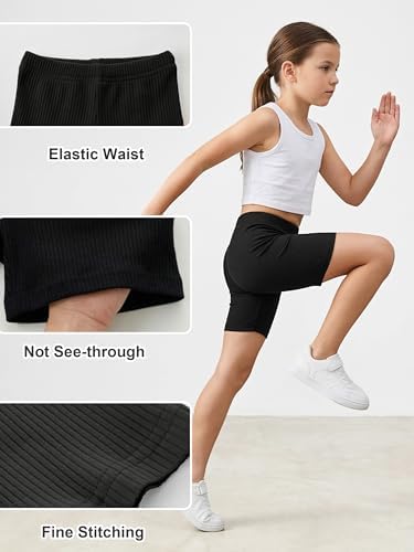 Bumeex Toddler Girls Shorts Bike Cartwheel Little Kids 6 Pack Spring Summer Clothes Safety Shorts Under Dress Dance 3t Black/Grey/White/Ivory/Lt Pink/Dark Pink - 4