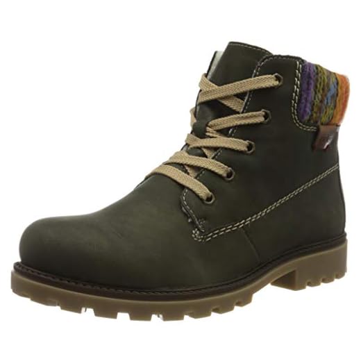 Rieker Herbst/Winter, Botines Mujer, Verde (Forest/Orange-Multi/Mogano 55), 39 EU