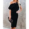 Ezbelle-Womens-Off-The-Shoulder-Short-Sleeve-Ribbed-Casual-Party-Bodycon-Midi-Dress Ezbelle Women's Sexy Off Shoulder Short Sleeve Ribbed Wrap Bodycon Pencil Party Casual Dress Black Large