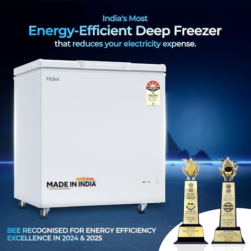 Image of Haier HFC-300SPW5, 5 Star (2026 Star Rating) Single Door Convertible Deep Freezer, Heavy Duty Compressor with inside metal Liner, Compact Design with Removable Gasket (White 247L)