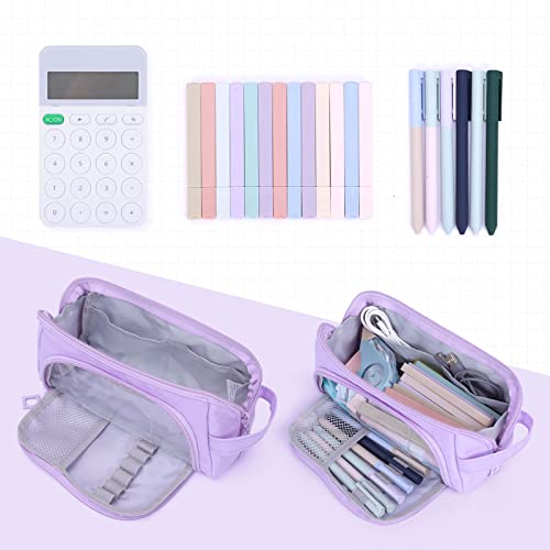 Eoout Big Capacity Pencil Case Pencil Pouch Pen Bag Large Organized Cute Pen Case For School Stationery And Travel Cosmetics Storage (Purple) #TOP3
