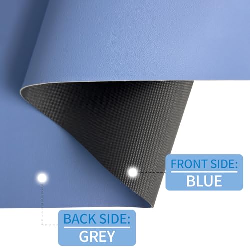 Meetcolor Desk Pad Mat, Leather Desk Mat for Desktop, Blue Computer Mouse Pad Non-Slip, Waterproof Keyboard Mats for Office/Home/Decor, 23.6" x 13.7" — view 6
