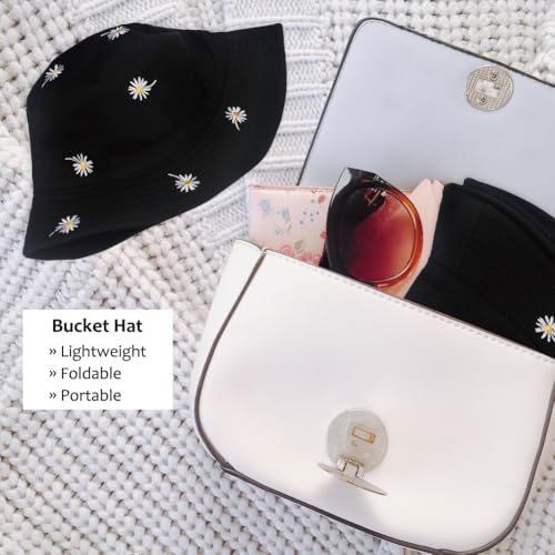 Image of Reversible Bucket Hat for Women Summer Travel Fisherman Cap, Girls Cute Double Side Wear Bucket Cap