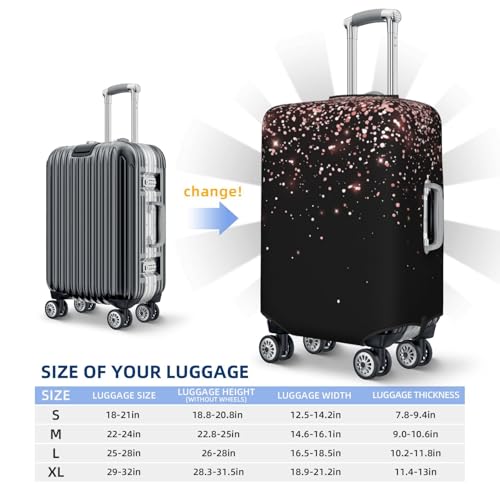 Rose Gold Glitter1 Print Luggage Covers For Suitcase,Elastic Washable & Stretchable Suitcase Covers For Luggage, Anti-Scratch - Fits 18-32 Inch Luggage-No Luggage Included4