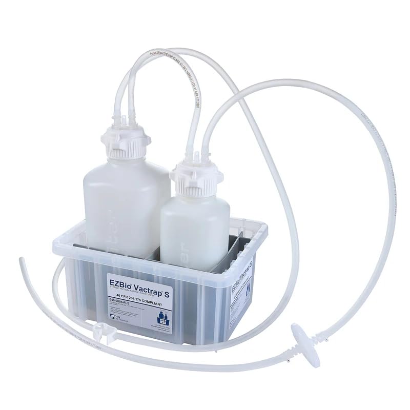 Foxx Life Sciences EZBio Vactrap S Polypropylene (PP) (Autoclavable) 2L + 1L Natural Bin 1/4" ID Tubing, Sterile