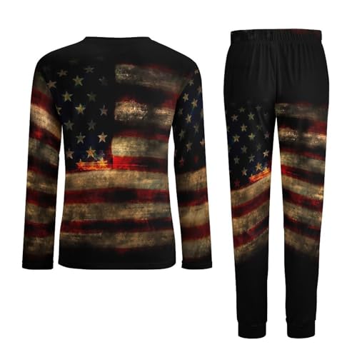 Zakqeik Mens Novelty Pajama Sets Guyana Flag Long Sleeve Sleepwear And Long Pants 2-Piece Lounge Set3