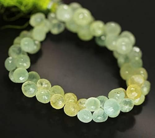 Prehnite verte en perles oignons facettées 8mm pour création de bijoux