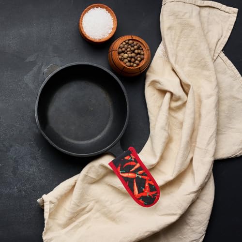 Funda para mango de olla antiescaldaduras de algodón resistente al calor en cocina 8