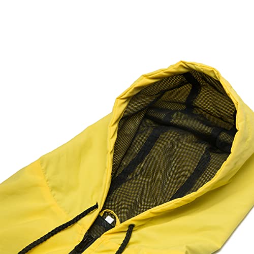 Mywu Mens Windbreaker Jacket Colorblock Casual Hooded Lightweight Jackets 90S Wind Breaker Yellow Black Size M #TOP3