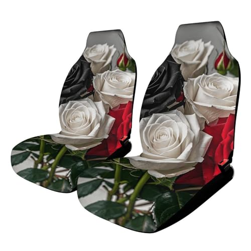 Housse de siège voiture respirante élastique Lot de 2 protections auto noires et rouges confort